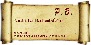 Pastila Balambér névjegykártya